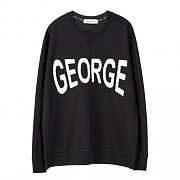 UNISEX APPLIQUE NAME SWEATSHIRT atb101 - BLACK