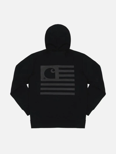 (I019968) HOODED STATE FLAG SWEATSHIRT-BLACK/BLACK