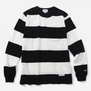 FW L/S STRIPE T-SHIRTS-BLK/WHT