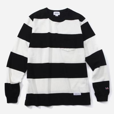 FW L/S STRIPE T-SHIRTS-BLK/WHT