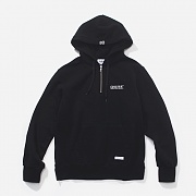 FW HALF ZIP UP HOODIE-BLACK