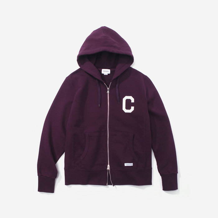 FW C LOGO HOODIE ZIPUP-PURPLE