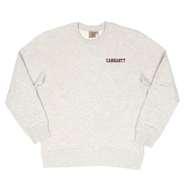 (I022070)COLLEGE SCRIPT SWEATSHIRT-SNOW HEATHER