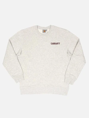 (I022070)COLLEGE SCRIPT SWEATSHIRT-SNOW HEATHER
