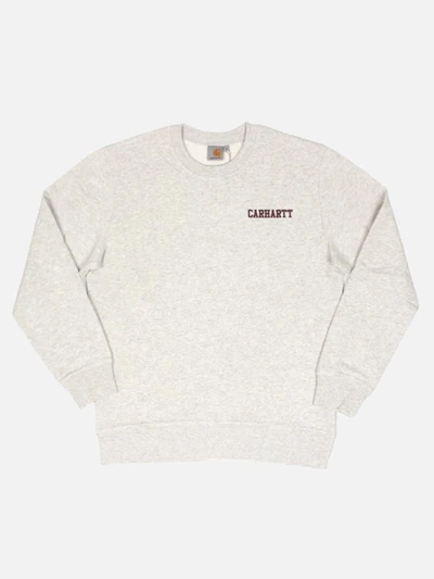 (I022070)COLLEGE SCRIPT SWEATSHIRT-SNOW HEATHER