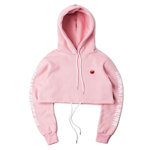 [ROMANTIC CROWN] LALALA CROP HOODIE_PINK