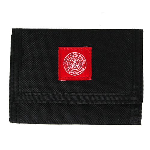 (100310080)REVOLT RED TRI-FOLD WALLET-BLK