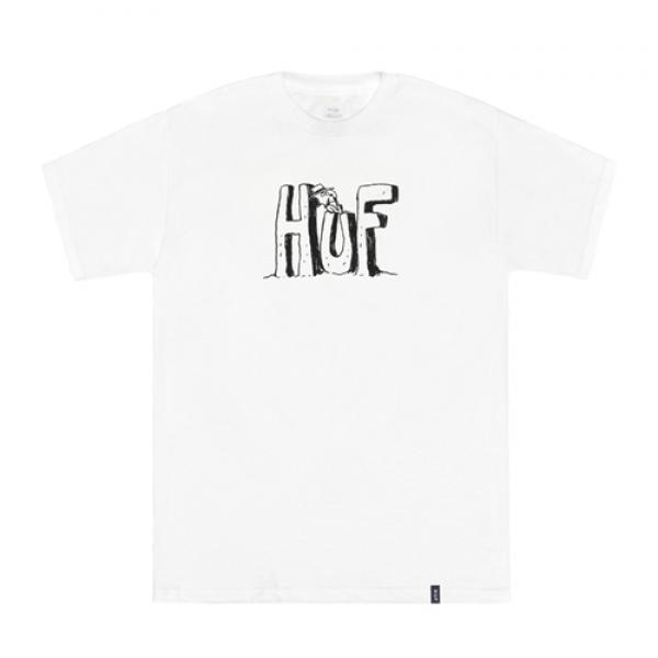 SPIKE HUF BLOCK LETTERS TEE-WHT