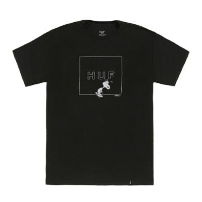 SNOOPY BOX LOGO TEE-BLK