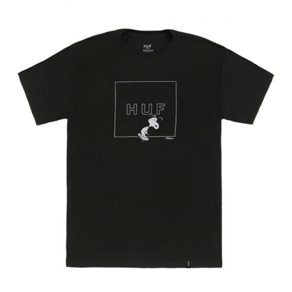 SNOOPY BOX LOGO TEE-BLK