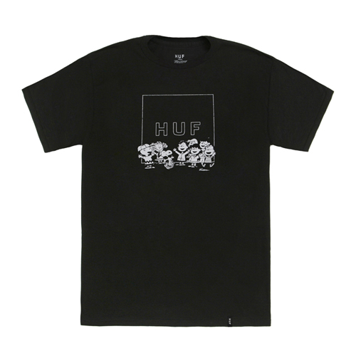 PEANUTS GANG BOX LOGO TEE-BLK