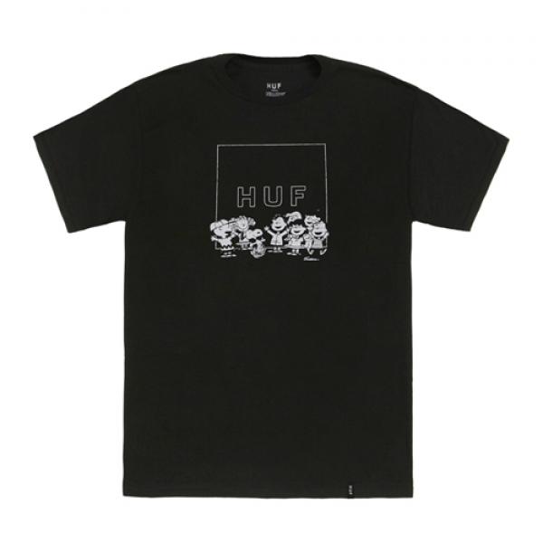 PEANUTS GANG BOX LOGO TEE-BLK