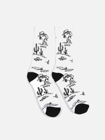 SPIKE NEEDLES CREW SOCK-WHT