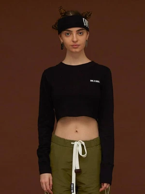 BACK LOGO CROP SLEEVE T_BLACK