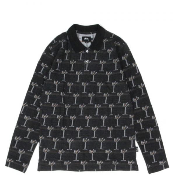 MARTINI JACQUARD L.SL POLO-BLK