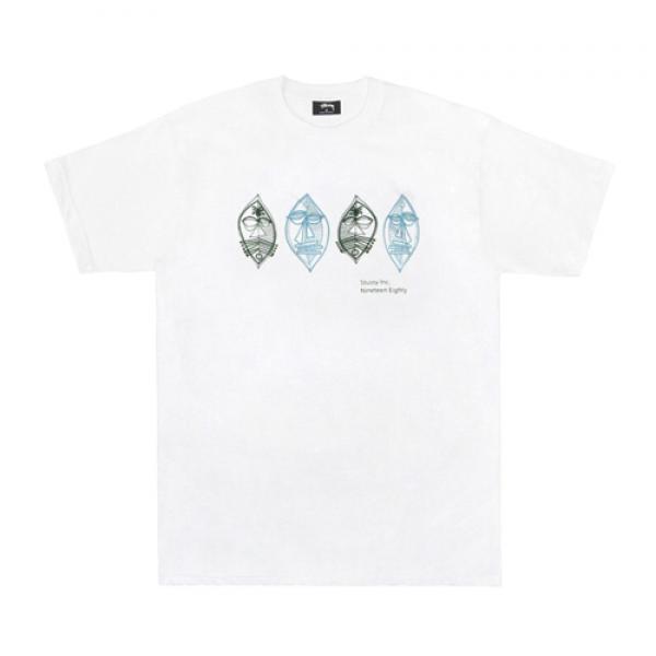 4 MASKS TEE-WHT
