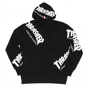 (PF65M01)THRASHER TDS ALLOVER HOOD-BLK