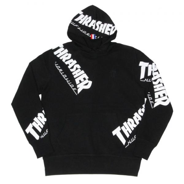 (PF65M01)THRASHER TDS ALLOVER HOOD-BLK