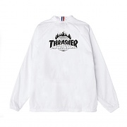 (JK65M03)THRASHER TDS COACH'S JACKET-WHT