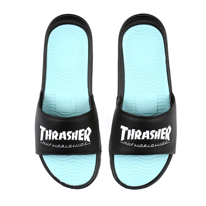 (CP65M01)HUF X THRASHER SLIDE-BLK/MINT