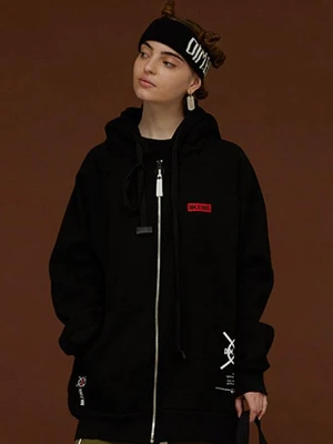 DIM. HOOD ZIP-UP_BLACK