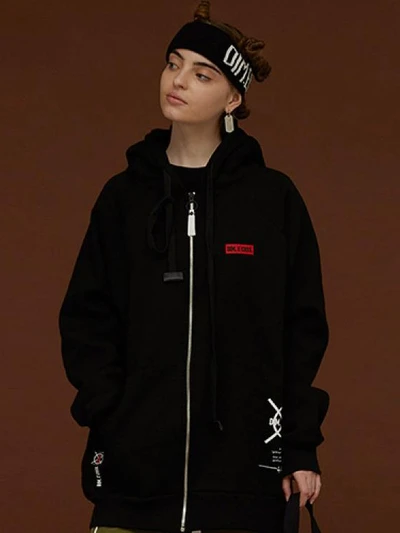 DIM. HOOD ZIP-UP_BLACK