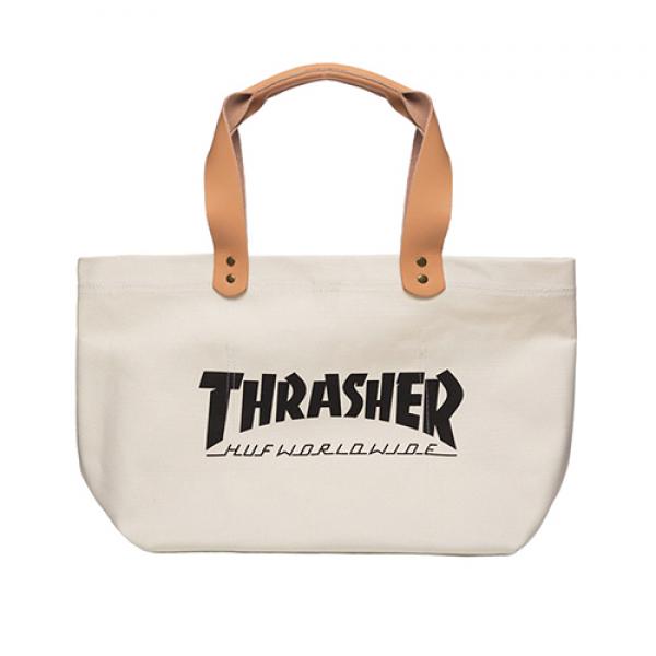 THRASHER CANVAS TOTE-WHT