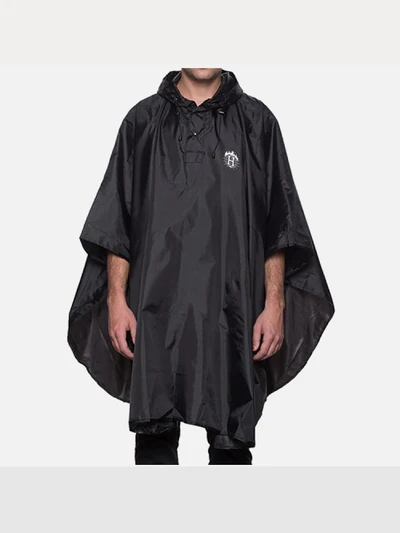 THRASHER PACKABLE PONCHO-BLK