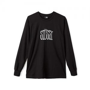 STUSSY STRETCH LS TEE-BLK