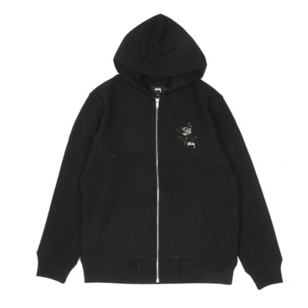 ROSE ZIP HOOD-BLK