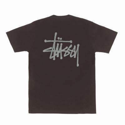 BASIC STUSSY TEE-CHARCOAL