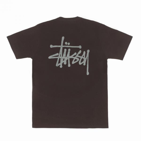 BASIC STUSSY TEE-CHARCOAL