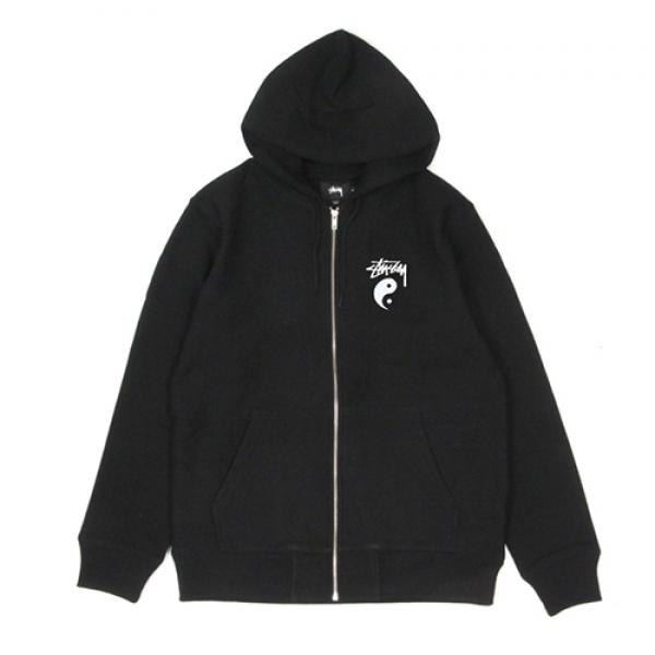 STOCK YIN YANG ZIP HOOD-BLK