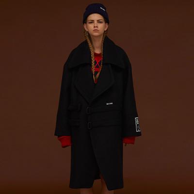 TWO BUCKLE OVERSIZE COAT_BLACK