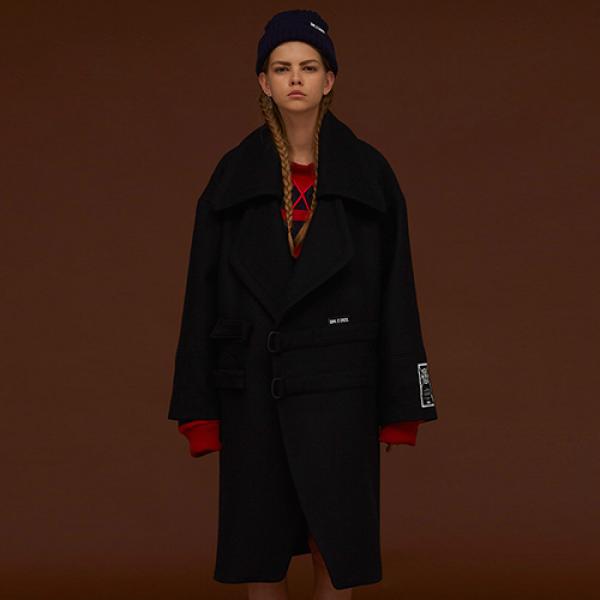 TWO BUCKLE OVERSIZE COAT_BLACK