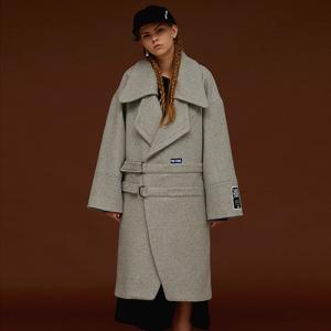 TWO BUCKLE OVERSIZE COAT_GREY