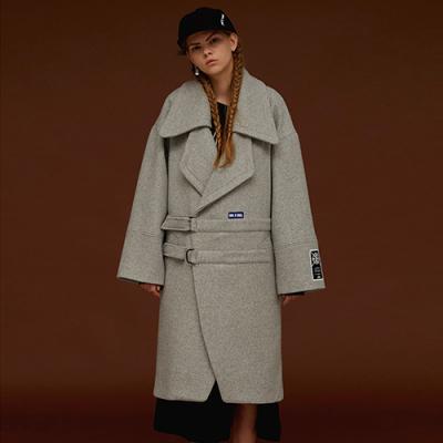TWO BUCKLE OVERSIZE COAT_GREY