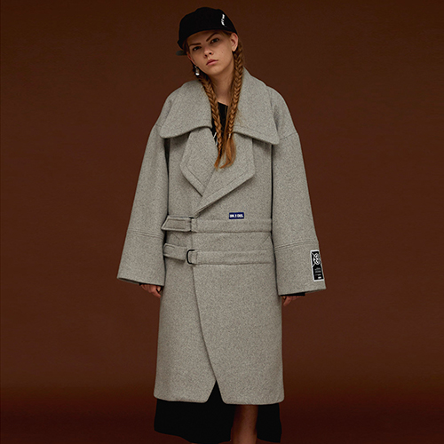 TWO BUCKLE OVERSIZE COAT_GREY