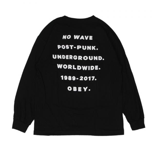 (164901396)OBEY UNDERGROUND WORLDWIDE LS TEE-BLK