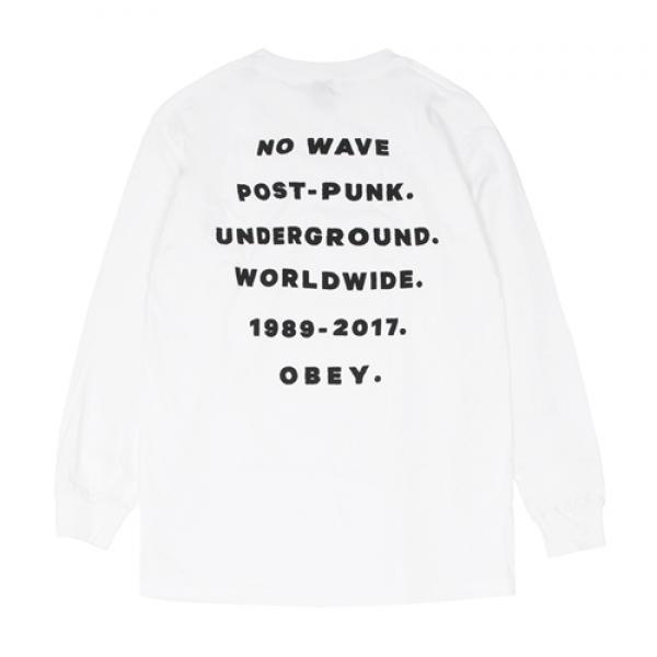 (164901396)OBEY UNDERGROUND WORLDWIDE LS TEE-WHT