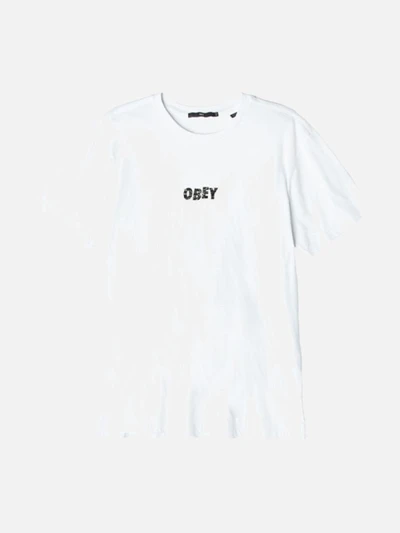 (166141393)OBEY SHATTERED TEE-WHT