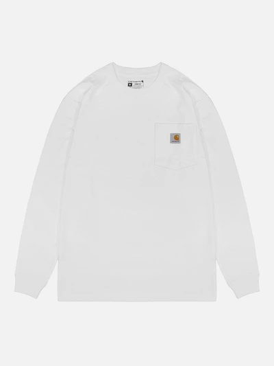(K126) 워크 포켓 긴팔티 WHITE