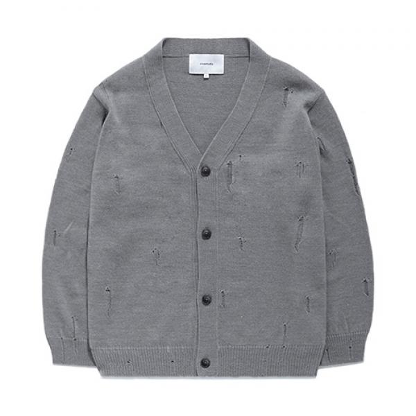 DAMAGE CARDIGAN GS [GRAY]