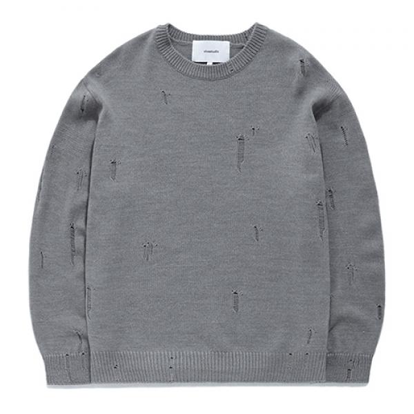 DAMAGE KNIT GS [GRAY]