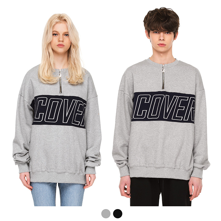 O RING ZIPPER COLOR BLOCK SWEATSHIRT