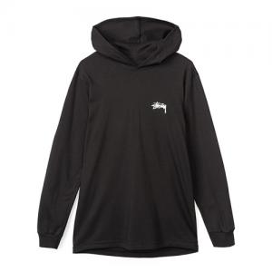 ORIGINAL STOCK LS HOOD TEE-BLK