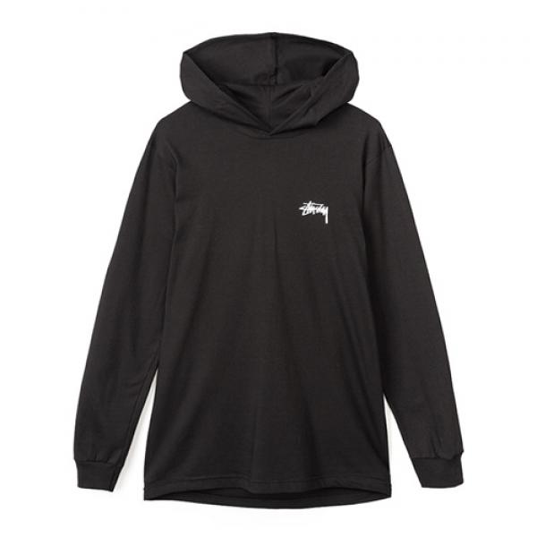 ORIGINAL STOCK LS HOOD TEE-BLK