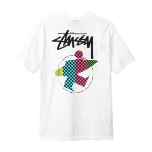SURFMAN CHECK TEE-WHT