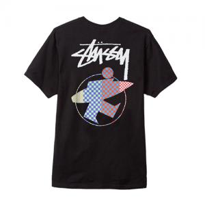 SURFMAN CHECK TEE-BLK