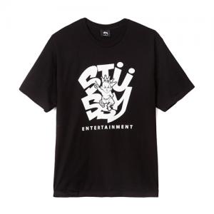 STUSSY ENT. TEE-BLK